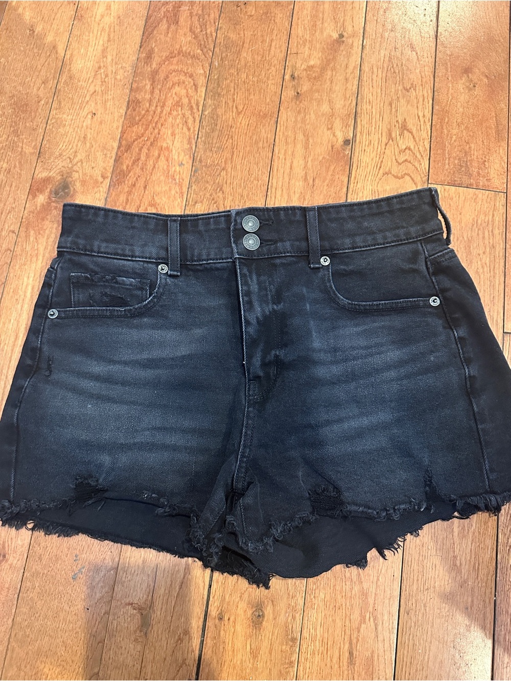 American Eagle Outfitters Black Distressed Jean Shorts